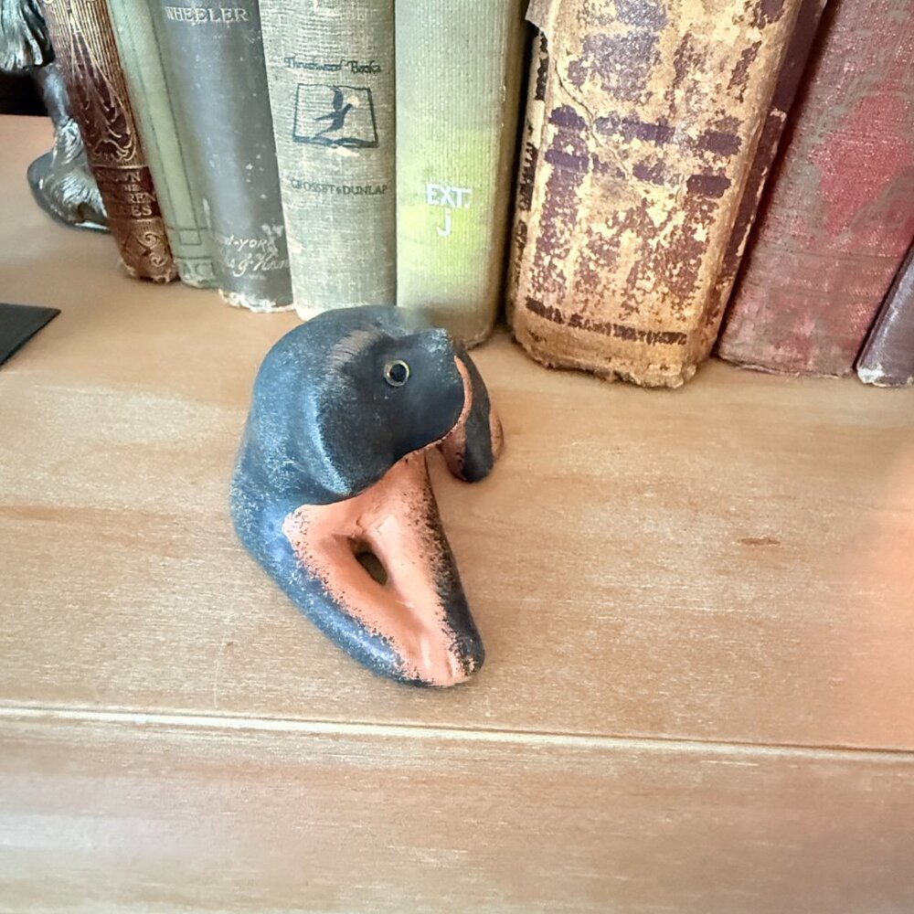 💰3/$15💰OOAK Vintage terracotta dog with glass eyes - Picture 9 of 16